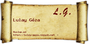 Lulay Géza névjegykártya